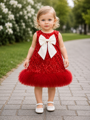 Girls’ Sequin Bow Party Frock