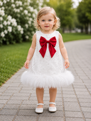 Girls’ Sequin Bow Party Frock