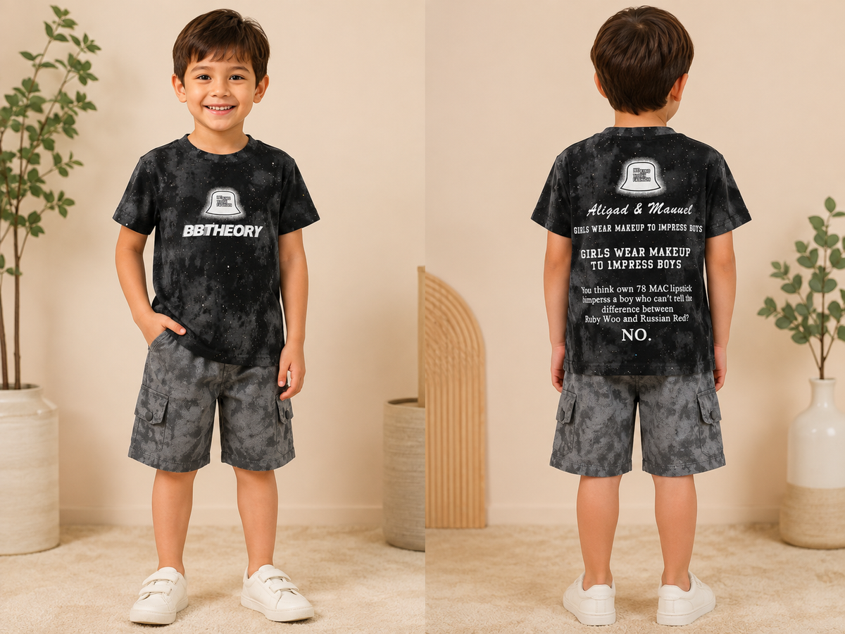 Boys 2-Piece Casual Outfit – Black & Grey