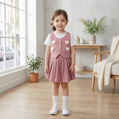 Girl cotton 2 piece skirt top