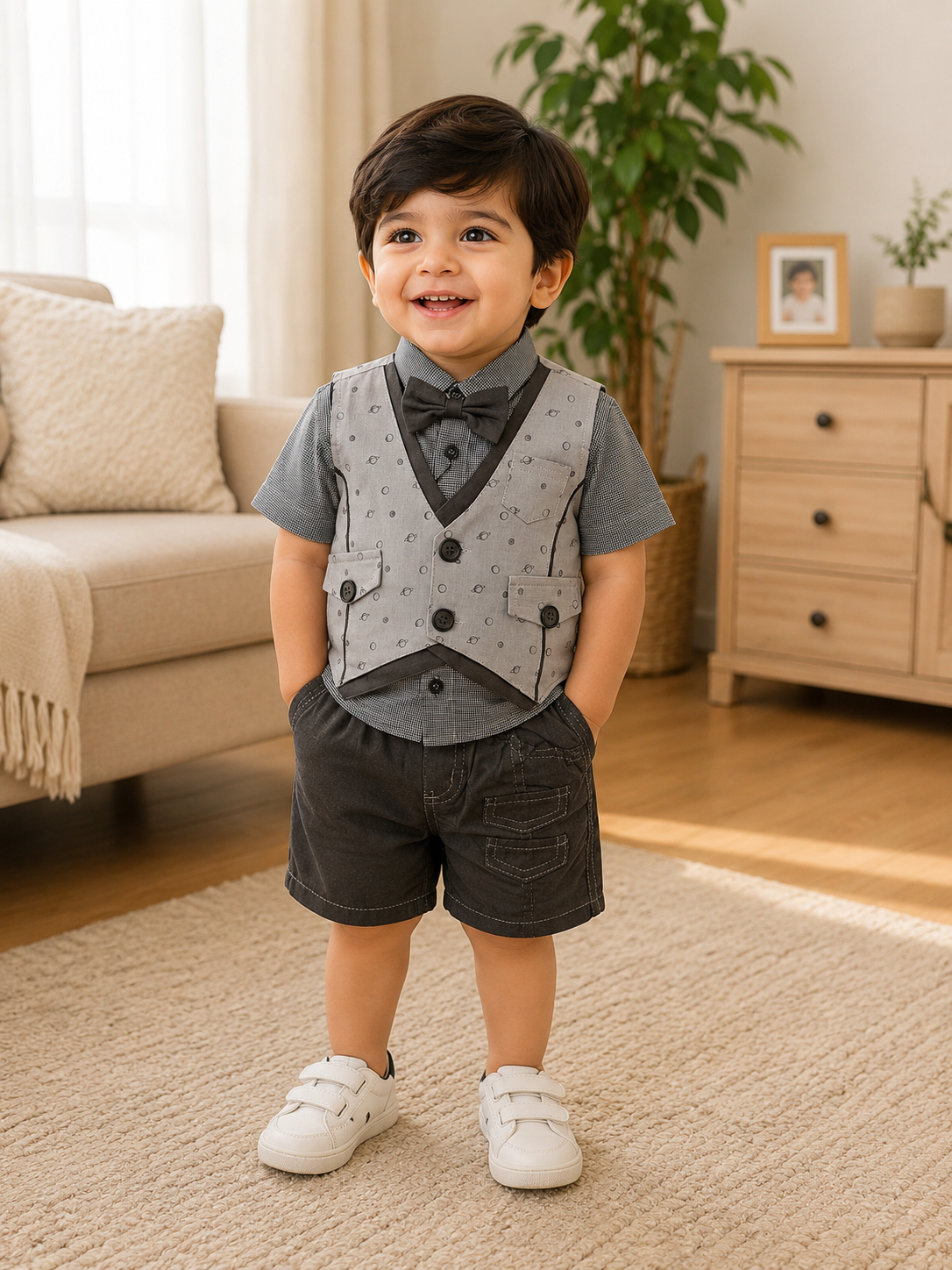 Bow boy suit